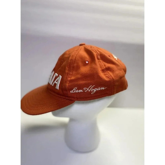 Strata Golf Hat Ben Hogan New Era Leather Adjustable Strap Embroidered In Orange - Picture 5 of 8